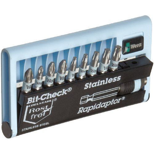 Wera BC 10/9 05071110001 Bit-Check Jeu d'embouts/Porte-embouts acier inoxydable 10 pièces