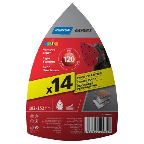 Norton Lot de 14 Patins expert 102 x 152 Grain 120