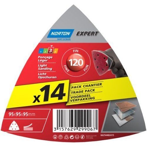 Norton Lot de 14 Patins Delta expert 95 mm Grain 120