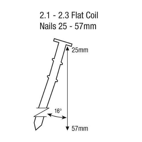 Tacwise GCN57P Cloueur pneumatique à rouleau pour Clous 25-57 mm