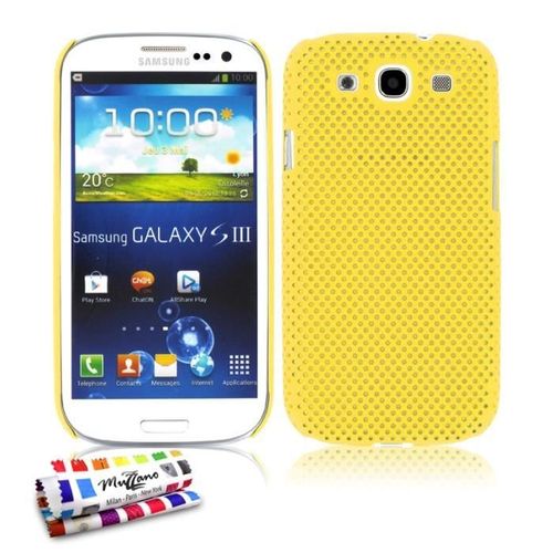 Coque Case Samsung Galaxy S3 "Alvéolia" Jaune Silicone Rigide (Tpu)