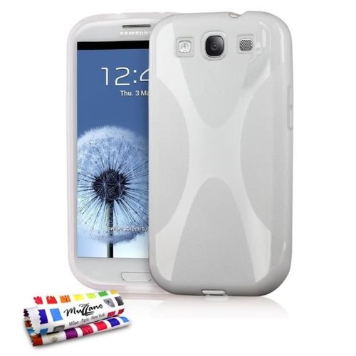 Coque Case Samsung Galaxy S3 "Le X" Blanc Silicone Souple (Tpu)