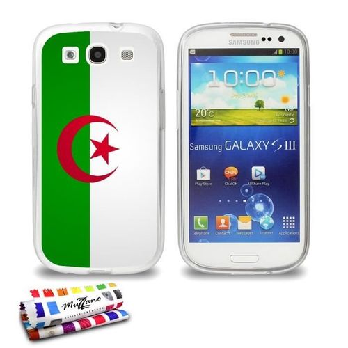 Coque Case Samsung Galaxy S3 " Drapeau Algerie " Silicone Transparent Souple (Tpu)