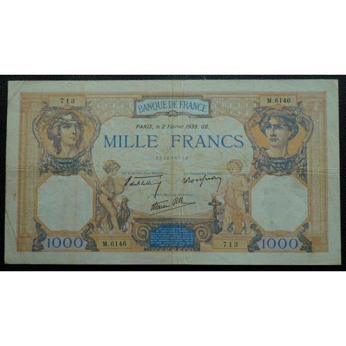 Billet 1000 Francs 2 Février 1939