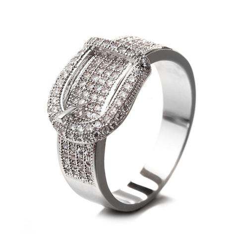 Bague Ceinture Femme Cristal Cubic Zirconia Blanc - Crystal Pearl Pdc C433 52