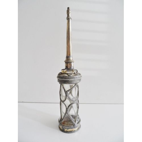 Flacon Ancien Aspersoir Parfum Eau De Rose Oriental Mauresque Arabesque Bronze