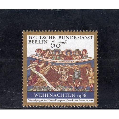 Timbre-Poste De Berlin Ouest (Noël, Enluminure De 1188)