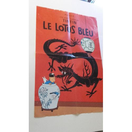 Affiche Tintin "Le Lotus Bleu" Format 40/60