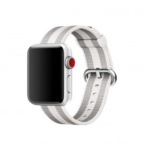 Apple 38mm Woven Nylon Band - Bracelet De Montre Pour Montre Intelligente - 125 - 195 Mm - Rayure Blanche - Pour Watch Hermès Series 7, Hermès Series 9, Nike Series 7, Series 10, Series 8, Series...