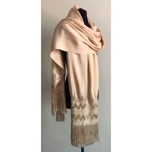 Très Grande Étole Et Franges 66,5 X 240 Cm