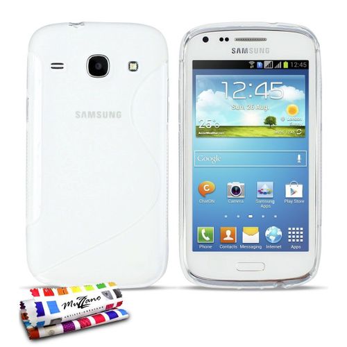 Coque Case Samsung Galaxy Core " Le S " Blanc Silicone Souple (Tpu)