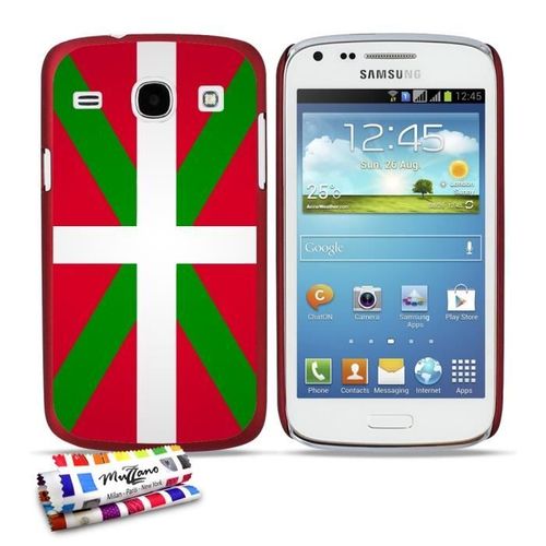 Coque Case Samsung Galaxy Core " Drapeau Pays Basque " Silicone Rouge Rigide (Tpu)
