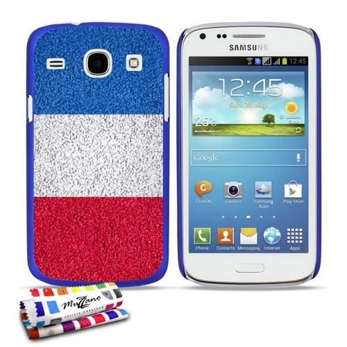 Coque Case Samsung Galaxy Core " Drapeau France " Silicone Bleu Rigide (Tpu)