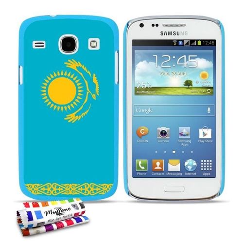 Coque Case Samsung Galaxy Core " Drapeau Kazakhstan " Silicone Bleu Rigide (Tpu)