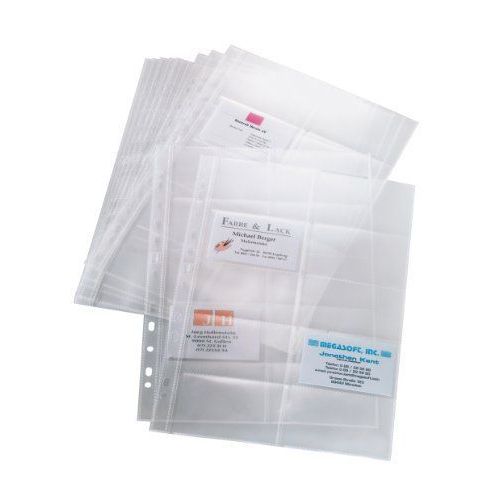 Sigel Vz351 Lot De 10 Pochettes En Plastique Pour Classeur Carte De Visite À 2 Rangs A4 200 Cartes 90 X 58 Mm Transparent