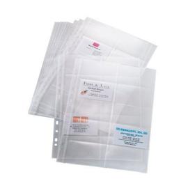 Sigel VZ351 Lot de 10 pochettes en plastique pour classeur carte de visite  à 2 rangs A4 200 cartes 90 x 58 mm Transparent