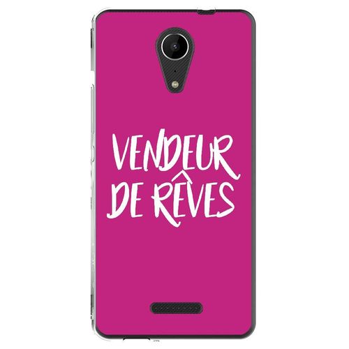 Coque Souple Pour Wiko Tommy 2 Avec Impression Motifs Vendeur De Rêves Fushia