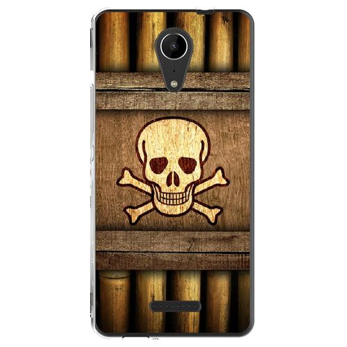 Coque Souple Pour Wiko Tommy 2 Avec Impression Motifs Pirate Et Tête De Mort