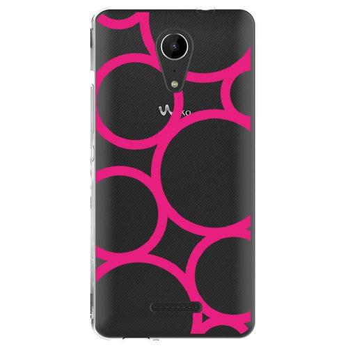 Coque Souple Pour Wiko Tommy 2 Avec Impression Motifs Ronds Fushias