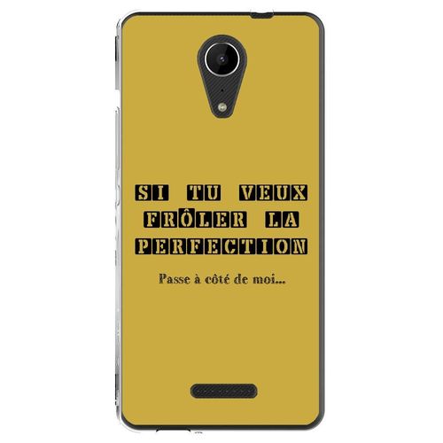 Coque Souple Pour Wiko Tommy 2 Avec Impression Motifs Frôler La Perfection Or