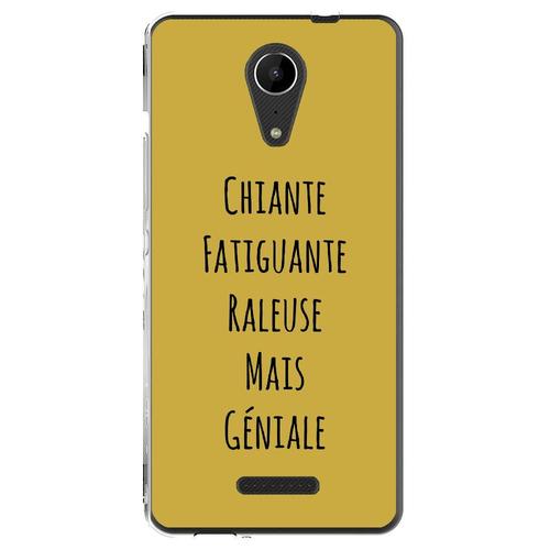 Coque Souple Pour Wiko Tommy 2 Avec Impression Motifs Chiante Mais Géniale Or