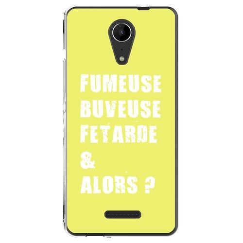 Coque Souple Pour Wiko Tommy 2 Avec Impression Motifs Fumeuse Et Alors Jaune