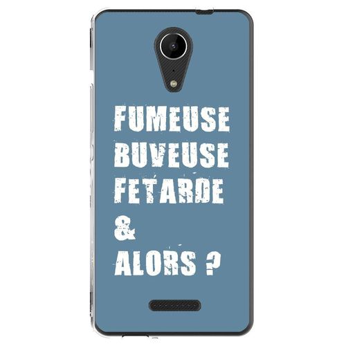 Coque Souple Pour Wiko Tommy 2 Avec Impression Motifs Fumeuse Et Alors Bleu