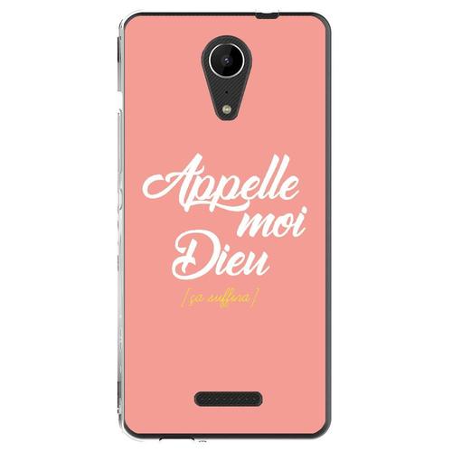 Coque Souple Pour Wiko Tommy 2 Avec Impression Motifs Appelle Moi Dieu Rose