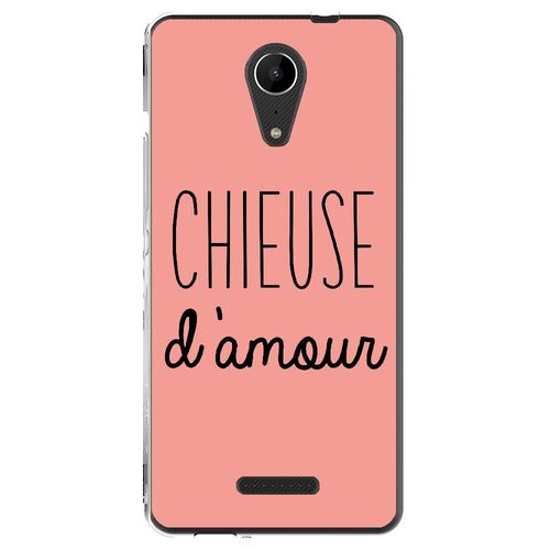 Coque Souple Pour Wiko Tommy 2 Avec Impression Motifs Chieuse D'amour Rose