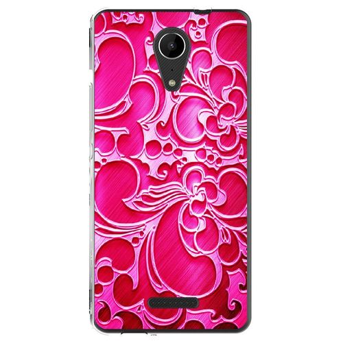 Coque Souple Pour Wiko Tommy 2 Avec Impression Motifs Arabesque Fushia