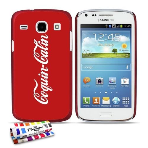 Coque Case Samsung Galaxy Core " Coquin-Calin " Silicone Rouge Rigide (Tpu)