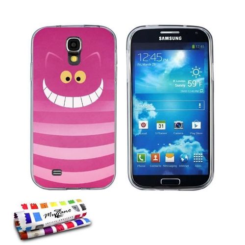 Coque Case Samsung Galaxy S4 " Striped Cat " Silicone Gris Souple (Tpu)