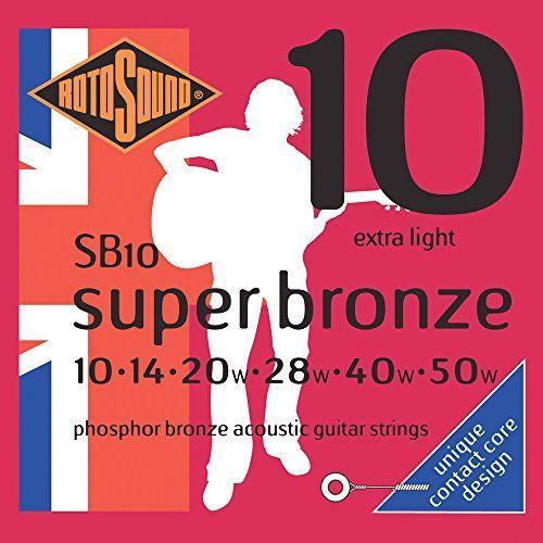 Rotosound Super Bronze (Previously Country Gold) Acoustic Guitar Stringsextra Light 10-50