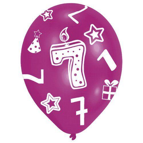 Amscan Lot De 6 Ballons Gonflables Poru Anniversaire 7 Ans Differentes Couleurs Rakuten