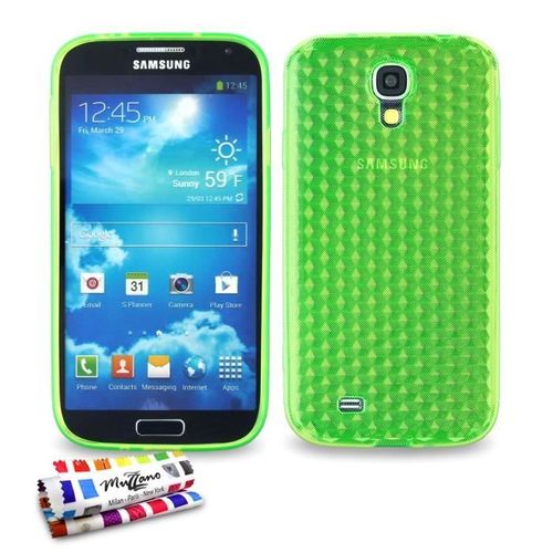 Coque Case Samsung Galaxy S4 " Diams " Silicone Vert Souple (Tpu)