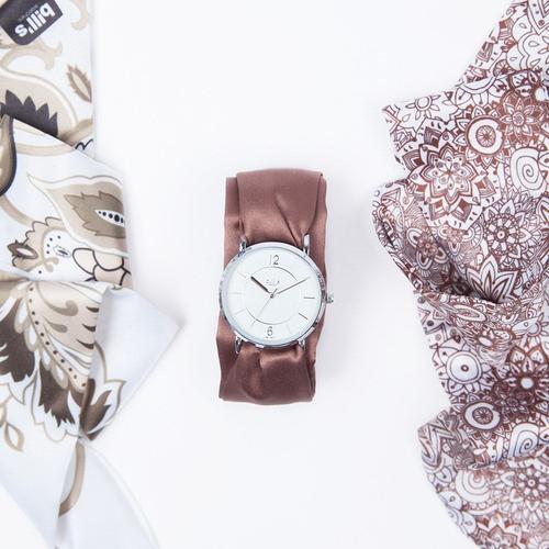 Montre Trend avec Bracelet foulard satin Brown Rakuten