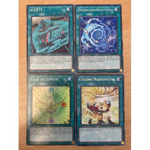 (255) Alerte ! + Désynchronisation + Ailes De Lumière + Cyclone Majesspectre (Yu Gi Oh) 