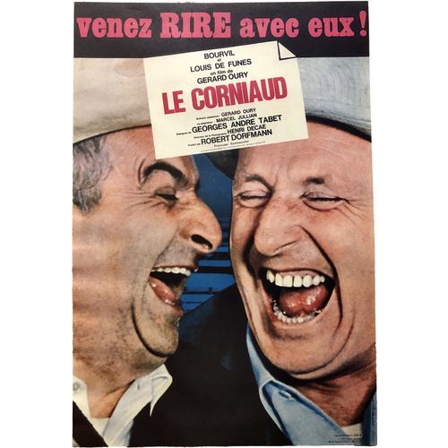 Affiche Originale De Cinéma - Le Corniaud - 40x60 Cm Petit Format - Roulée Et Envoyée Dans Un Tube - Poster Officiel Du Film De Gérard Oury, Louis De Funès, Bourvil - Année 1965 Retirage - Uniqposters