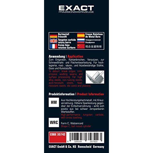 Exact carbure fraise en c à bordures arrondies wRC pour métaux durs 8 mm, 35742