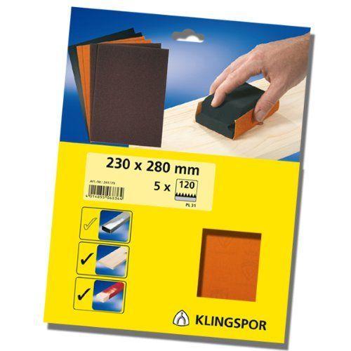 KLINGSPOR polissage feuilles et bandes sous PL 31 B 230 x 280 mm-grain 120-241779