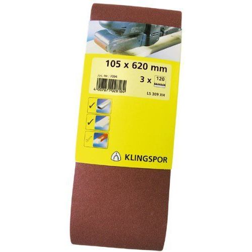 KLINGSPOR abrasives pour ponceuse à bande emballage blister lS 309 xH 100 x 610 mm grain 80-7082 6 pièces
