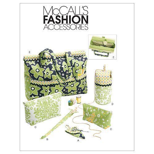 McCall's Patterns M6256 Patrons pour fourre-tout et housses pour aiguilles à tricoter, ciseaux et bobine Blanc