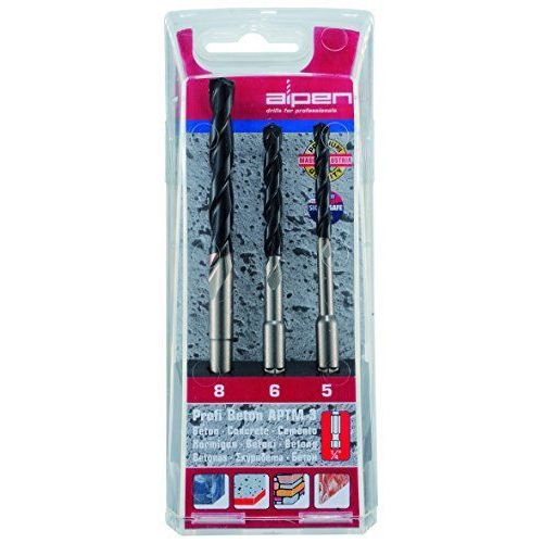 Alpen ruko-foret à béton-queue 1/4 ``6 pans, 1 x 5, 6, 8 mm, 3 pièces dans coffret en plastique 101803100