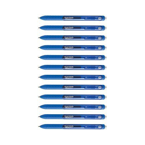 Paper Mate Inkjoy Gel Boîte De 12 Stylos Pointe Moyenne Bleu