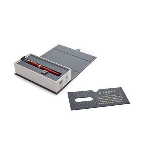 Parker Sonnet Laque À Plume Moyenne Finition Or Trim Coffret Cadeau Stylo-Plume Rouge