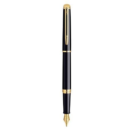 Waterman Hémisphère Stylo Plume À Pointe Moyenne Attributs Dorés Laque Noir