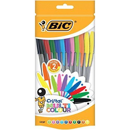 Lot de 15 stylos Cristal Bic - couleurs assorties