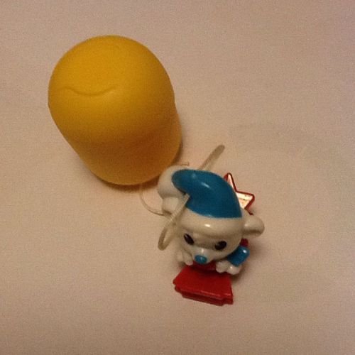 Figurine Kinder Noel Petit Chien Blanc