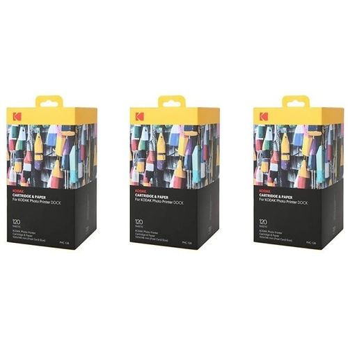KODAK Pack Bundle 3 x PHC120 ? Cartouche et papiers 360 photos format 10 x 15 cm (Compatible imprimante KODAK PD450, PD480, PD450WIFI et PD460)