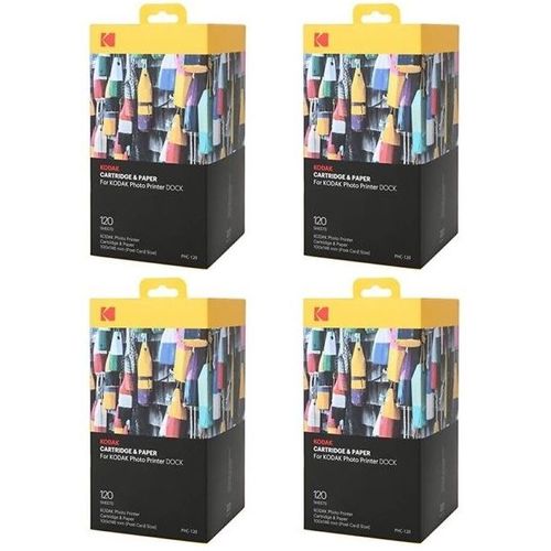KODAK Pack Bundle 4 x PHC120 ? Cartouche et papiers 480 photos format 10 x 15 cm (Compatible imprimante KODAK PD450, PD480, PD450WIFI et PD460)